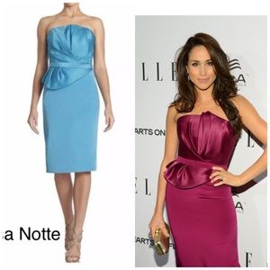 MARCHESA NOTTE STRAPLESS SILK GOWN-DRESS